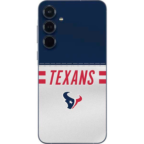 NFL Houston Texans White Striped Galaxy A55 5G Skin